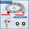 Garaook G1/2" Connector Shampoo Bowl Hose Sprayer Kit, 47 Inch Stainless Steel Shampoo Hose with Compact Spray Head to Attach Shampoo Bowl Faucet Vacuum Breaker Kit for Salon Sink & Shampoo Bowl view 4