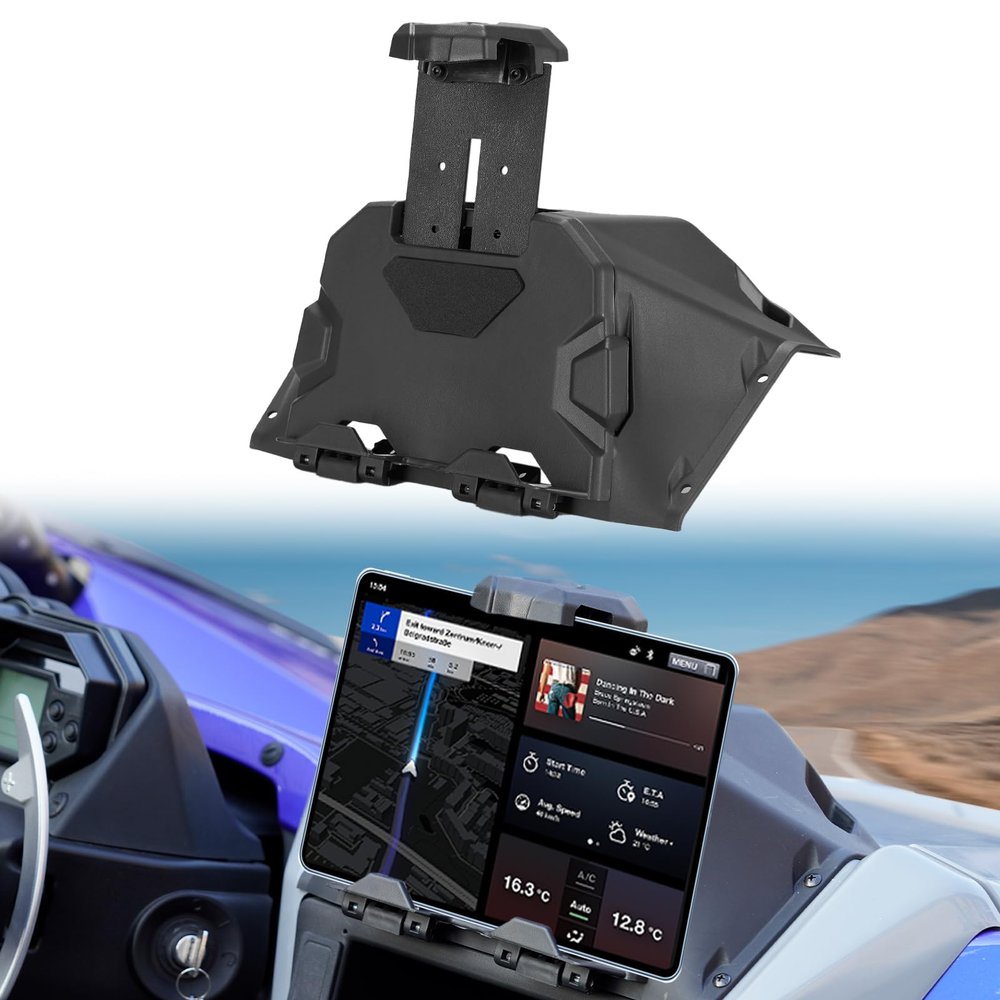 A & UTV PRO Electric Tablet Mount for Yamaha YXZ 1000, with Storage Box Organizer Tray, GPS Phone Ipad Mount Tablet Holder for Yamaha YXZ 1000R / SE/SS/SS SE 2019-2023 Accessories