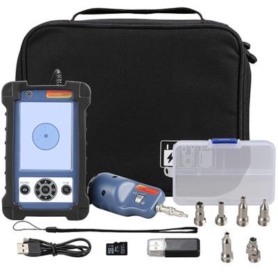 Fiber Optic Inspection Probe Kit 400X Magnification Fiber Connector Endface Microscope with 3.5 Inch Display Monitor 32G TF Card 4000mAh Battery Inspection Camera