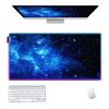 Mouse Pads Blue Starry Sky Pattern RGB Gaming Mouse Pad,XXL Mouse Pad 31.5x11.8, Keyboard Mouse Pad XL, LED Mouse Pad, Gaming Desk Pad,L-Large(11.8"X31.5") view 1