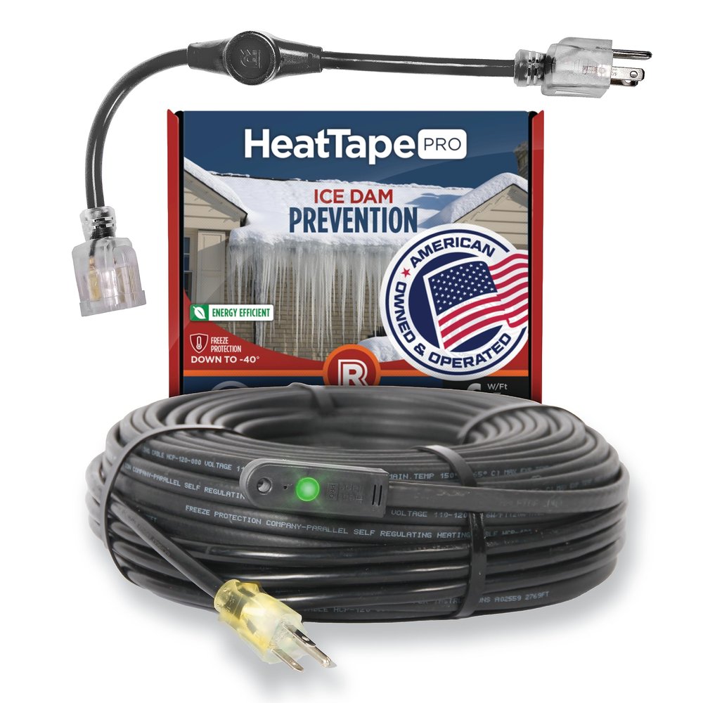 Bundle Offer | RADIANT SOLUTIONS HeatTapePro- Self-Regulating Heat Cable with GlowCap- 10 YR warranty - Ice Dam & Pipe Freeze Protection - 87 ft cable + 16 Long ThermaCord 120v Heat Cable Controller