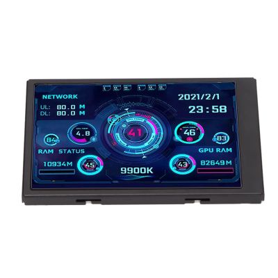 3.5 Inch Computer CPU GPU Monitor, PC Sensor Panel Display, 3.5in Computer Temp CPU Data Monitor, USB Type C Interface for
