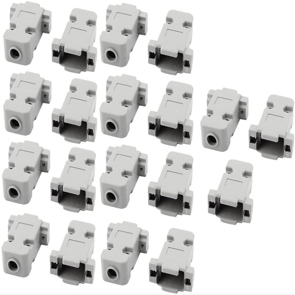 XYWHPGV 19 Pcs D-Sub DB9 9Pin Connector Plastic Hood Cover Housing Shell Gray(085a8 913d0 67eb6 e9d2b ccbf9 f7261