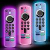 3 Pack Silicone Remote Cover Case, Anti Slip Silicone Protective Case Glow in The Dark with Lanyard(Blue & Pink & Purple) view 1