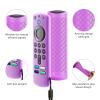 3 Pack Silicone Remote Cover Case, Anti Slip Silicone Protective Case Glow in The Dark with Lanyard(Blue & Pink & Purple) view 4