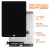 Screen Replacement for iPad Pro 9.7 2016 LCD Display 9.7 inch A1673 A1674 A1675 LCD Screen Touch Digitizer Full Assembly(Black) view 2