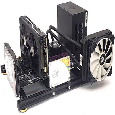 PC Case Open Air Desktop Frame ATX ITX MATX Horizontal Computer Chassis Rack Computer Case Aluminum Bracket Support ATX Power Supply DIY Build