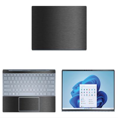 Decalrus - Protective Decal for The Dell XPS 13 9315 (13.4" Screen) Laptop Dark Grey Texture Brushed Aluminum wrap BAdellXPS13_9315Dark Grey