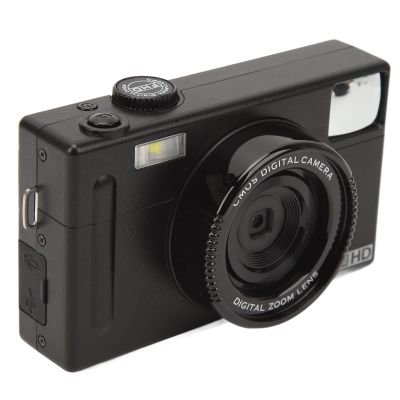 4K Digital Camera, 4K Vlogging Camera Prevents Shaking Long Battery Life 4X Zoom Selfie Dual Screen for Beginners for Outdoors for Home for (Black)