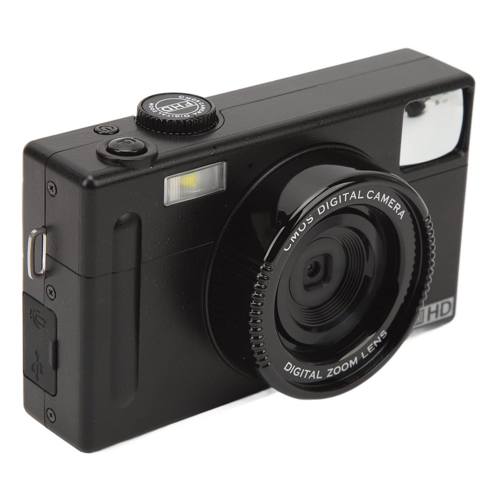 4K Digital Camera, 4K Vlogging Camera Prevents Shaking Long Battery Life 4X Zoom Selfie Dual Screen for Beginners for Outdoors for Home for (Black)