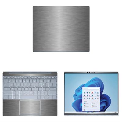 Decalrus - Protective Decal for The Dell XPS 13 9315 (13.4" Screen) Laptop Titanium Texture Brushed Aluminum wrap BAdellXPS13_9315Titanium