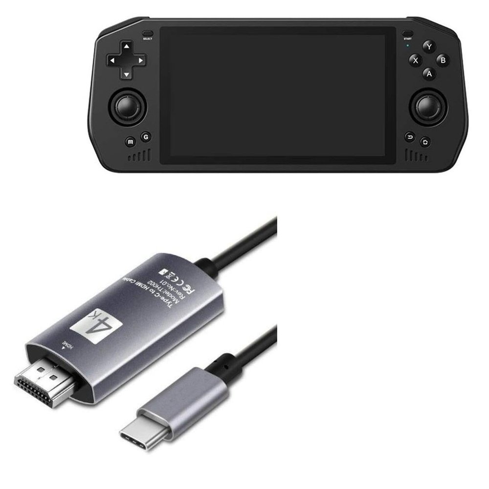 BoxWave Cable Compatible with Petforu POWKIDDY X28 Handheld Game Console (5.5") - SmartDisplay Cable - USB Type-C to HDMI (6 ft), USB C/HDMI Cable - Jet Black