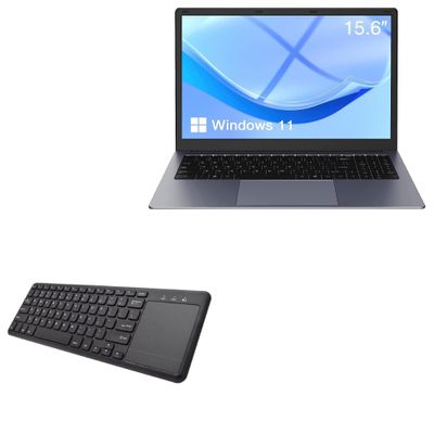 BoxWave Keyboard Compatible with Tulasi Laptop (15.6 in) - MediaOne Keyboard with TouchPad, USB Fullsize PC Wireless TrackPad - Jet Black