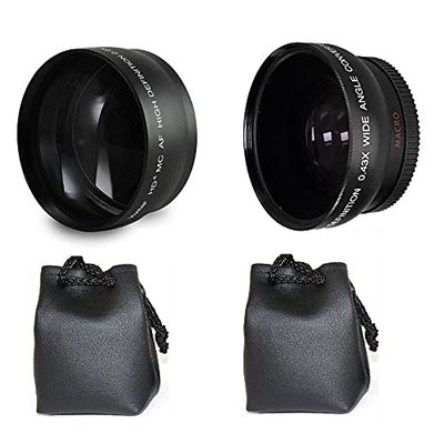 2 Lens HD Wide Angle & 2.2X TELEPHOTO Lens for Sony HDR-XR520 HDR-XR500 HDR-CX12