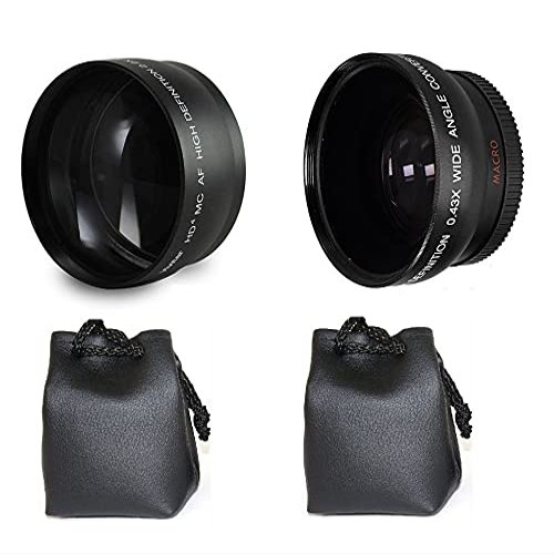 2 Lens HD Wide Angle & 2.2X TELEPHOTO Lens for Sony HDR-XR520 HDR-XR500 HDR-CX12