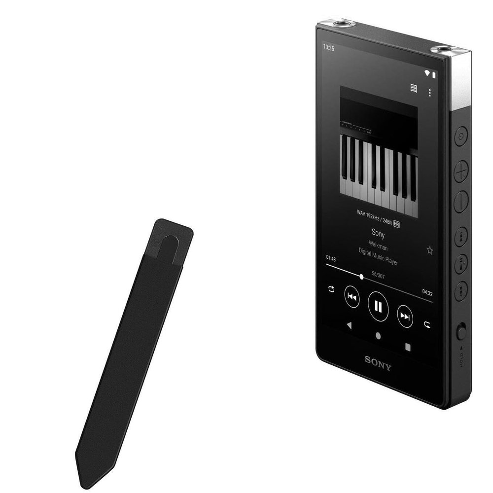 BoxWave Stylus Pouch Compatible with Sony Walkman NW-ZX707 - Stylus PortaPouch, Pen Stylii Holder Carrier Portable Self-Adhesive - Jet Black