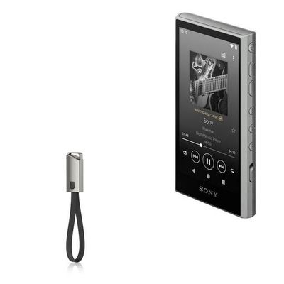 BoxWave Cable Compatible with Sony Walkman NW-A306 - USB Type-C Keychain Charger, Key Ring USB Type-C to Type-A 8 in USB Cable - Jet Black