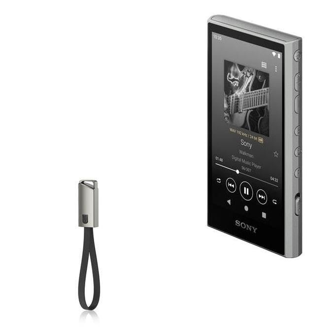 BoxWave Cable Compatible with Sony Walkman NW-A306 - USB Type-C Keychain Charger, Key Ring USB Type-C to Type-A 8 in USB Cable - Jet Black
