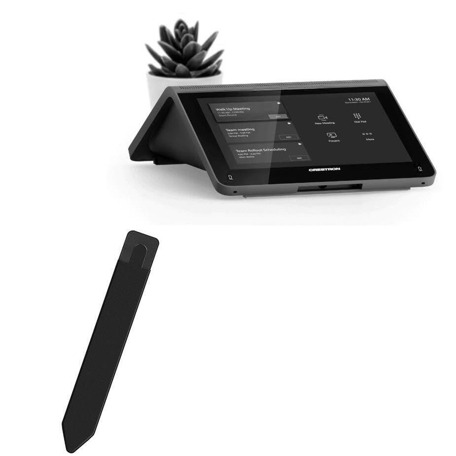 BoxWave Stylus Pouch Compatible with Crestron Flex Mini Tabletop - Stylus PortaPouch, Pen Stylii Holder Carrier Portable Self-Adhesive - Jet Black