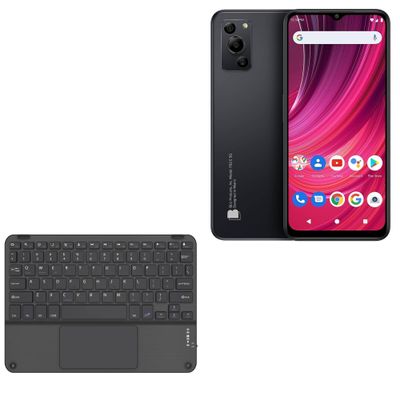 BoxWave Keyboard Compatible with BLU F92e - SlimKeys Bluetooth Keyboard with Trackpad, Portable Slim TouchPad - Jet Black