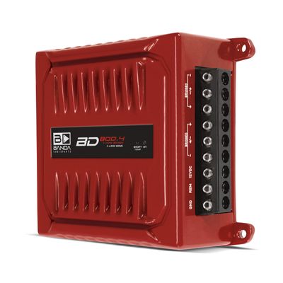 Banda Audioparts BD800.42OHMRED 800 Watts 4 Channel 2 Ohm Full Range Car Audio Amplfier 4 x 200 Watt Rms 4 Ohms Bridged - Red