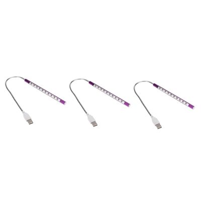 DOITOOL 3pcs USB Metal Led Night Flexible Eye Reading Lamp for Desk Laptop and Bed Portable USB Light for Home and Travel