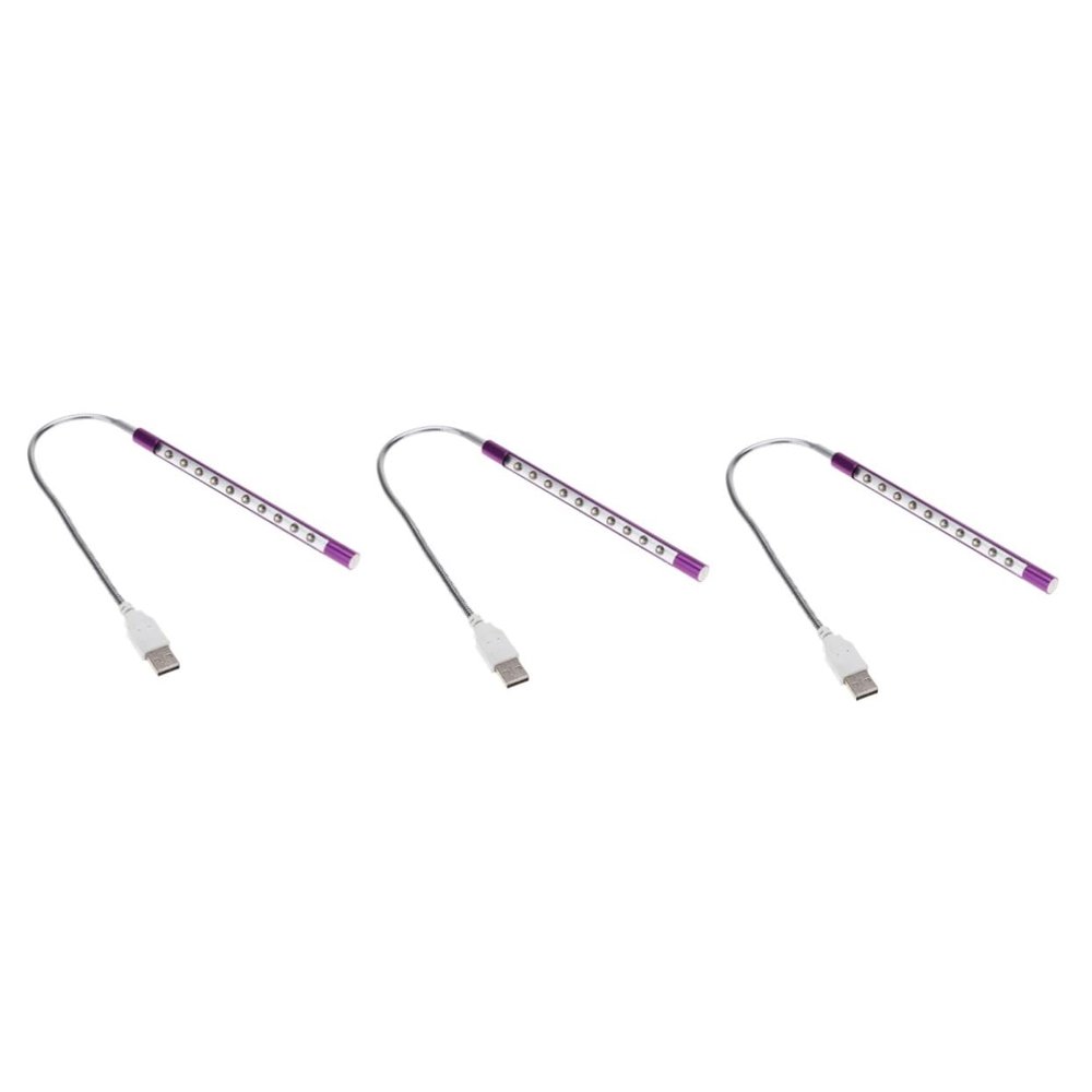 DOITOOL 3pcs USB Metal Led Night Flexible Eye Reading Lamp for Desk Laptop and Bed Portable USB Light for Home and Travel