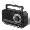 Audiocrazy AM FM Portable Radio Plug in Wall or Battery Operated Radio with Best Reception,Bluetooth,Headphone Jack,Large Dial Easy to Use for Seniors Elderly Black view 1