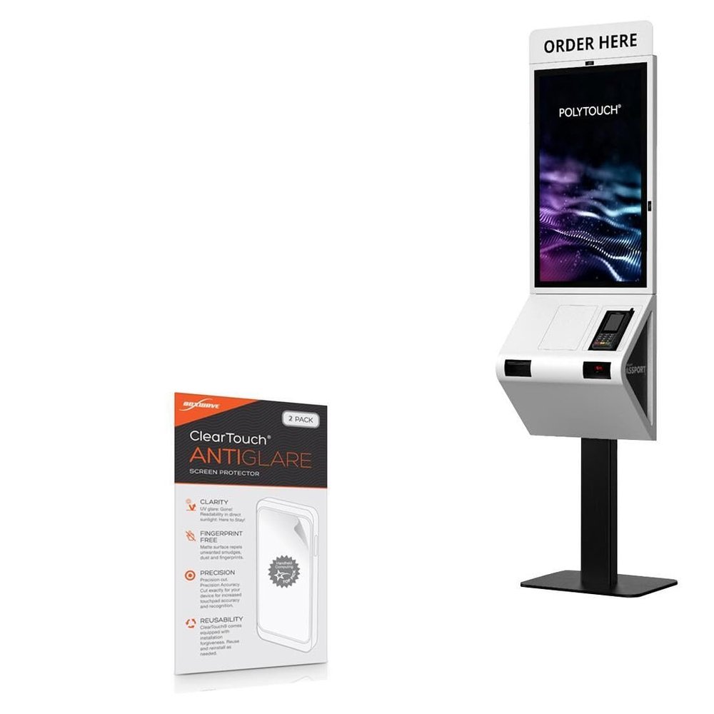 BoxWave Screen Protector Compatible with POLYTOUCH Passport (32 in) - ClearTouch Anti-Glare (2-Pack), Anti-Fingerprint Matte Film Skin
