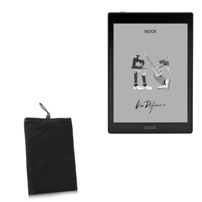 BoxWave Case Compatible with Onyx BOOX Nova Air C - Velvet Pouch, Soft Velour Fabric Bag Sleeve with Drawstring - Jet Black