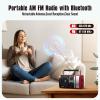 LEOTEC AM FM Radio, Portable Bluetooth Radio, Plug in Wall or Battery Operated Best Reception with Headphone Jack, Handheld Great for Home, Outdoor, Red view 2