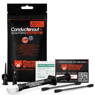 Thermal Grizzly Conductonaut Extreme - 5 Gram - Ultra High Performance Liquid Metal Compound Thermal Paste for Superior CPU/GPU/Console Cooling - Made in Germany