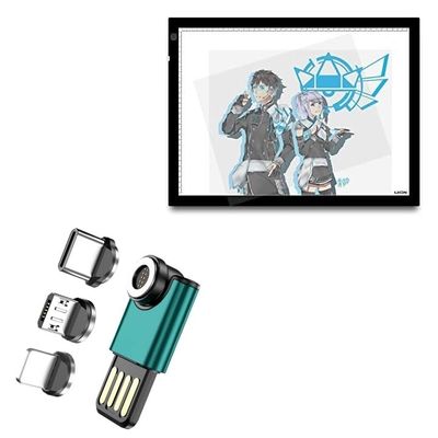 BoxWave Cable Compatible with Huion A3 (20 in) - MagnetoSync mini Adapter, Magnet Charging Cable USB Type-C Micro USB - Teal