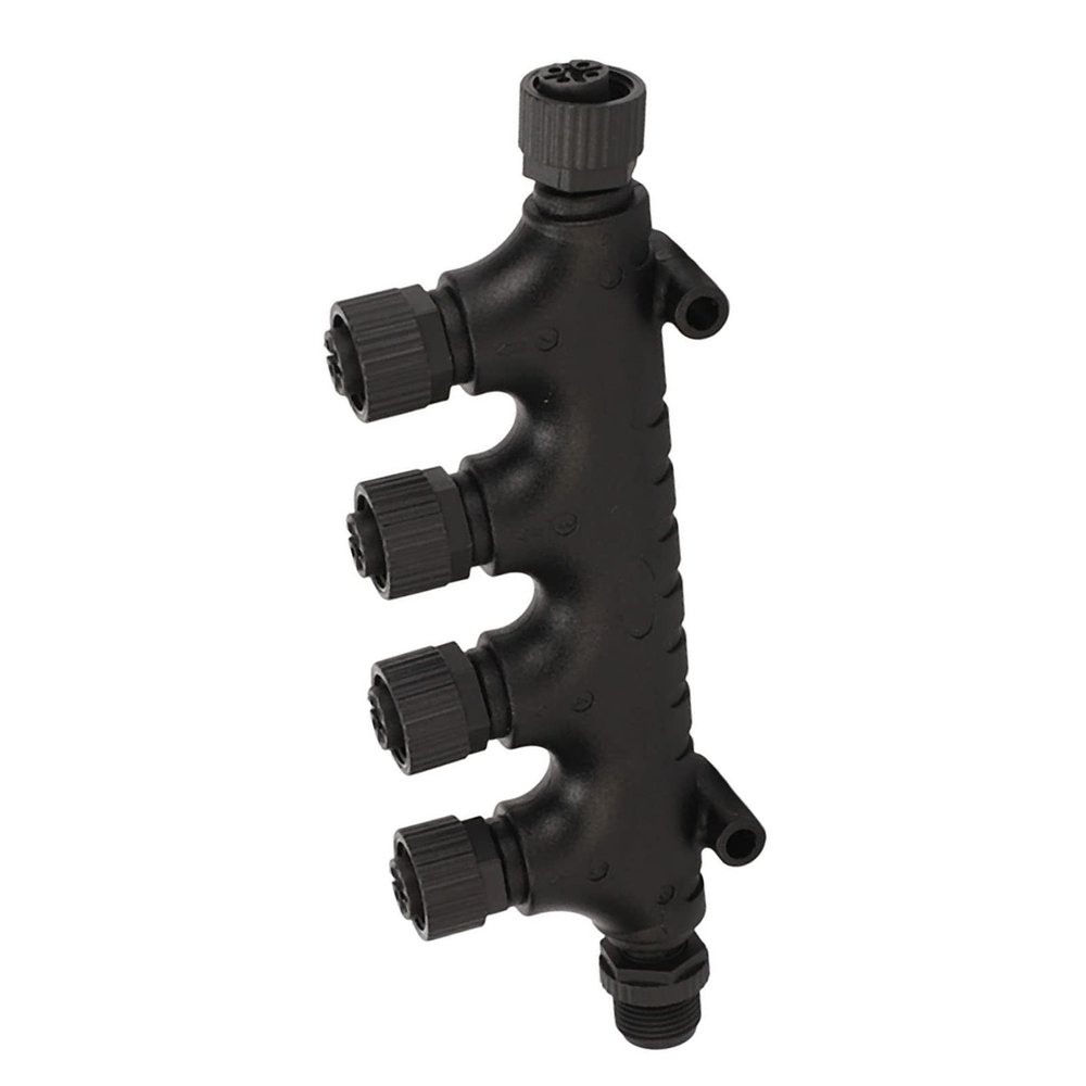Marine T Connector, For NMEA 2000 N2K 4 Ports Tee Connector M12 5 Pin IP67 Waterproof for Lowrance Networks