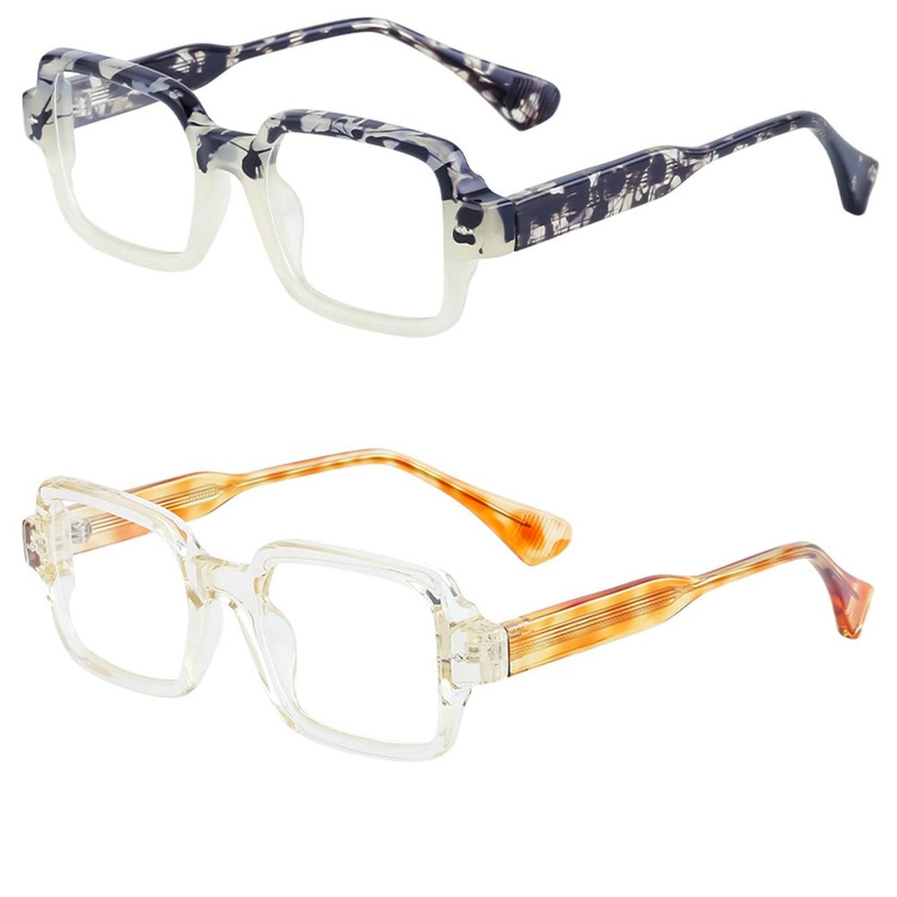 Melrose Luxury Anti Blue Light Blocking Leopard Glasses Frame Women Retro Eyeglasses for Ladies Optical Eyewear (2pcs C5&C8, 0)