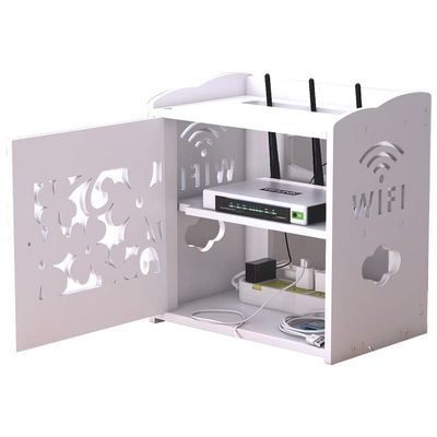 BinOxy Cord Management Box Router Storage Box Wire Power Cord Socket Finishing Box Collection Box WiFi Set-top Box Shelf Cable Box