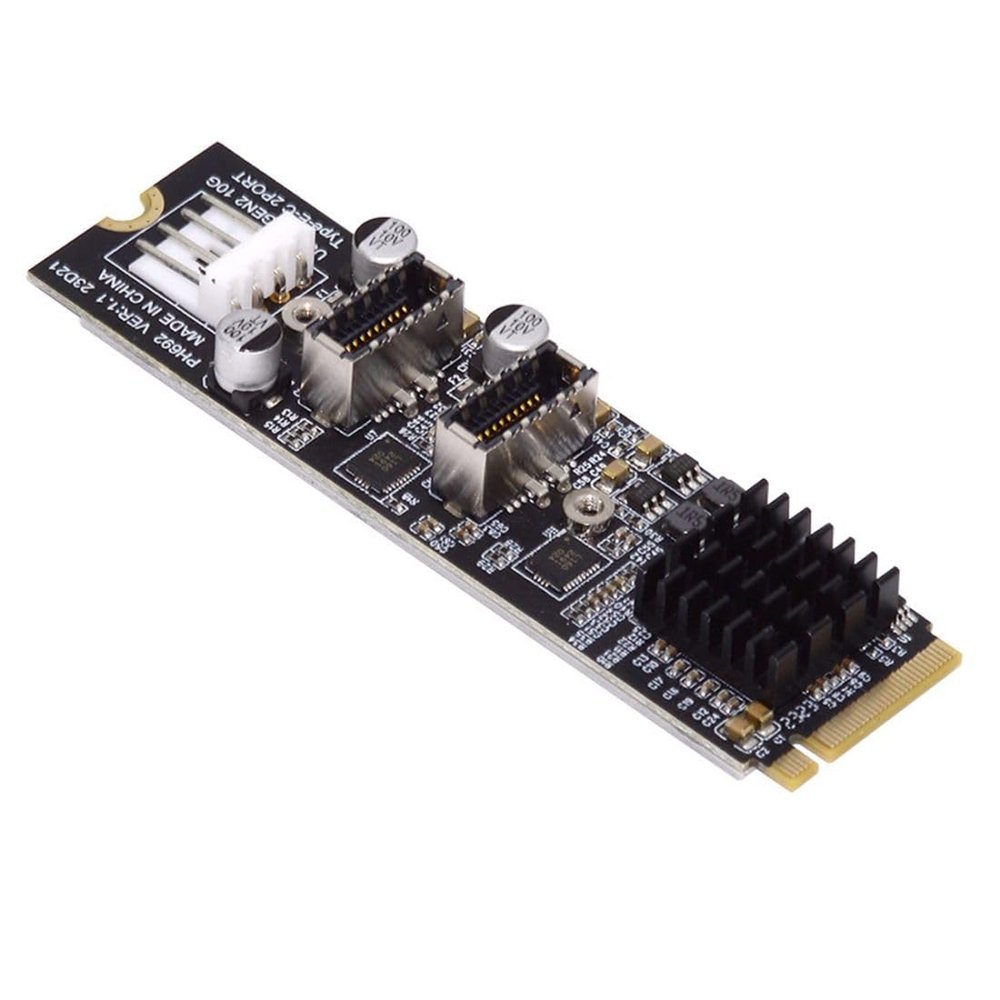 ChenYang M.2 NVME NGFF M-Key 1 to 2 USB 3.1 Type-E Front Panel Socket Mainboard Header Extension Adapter