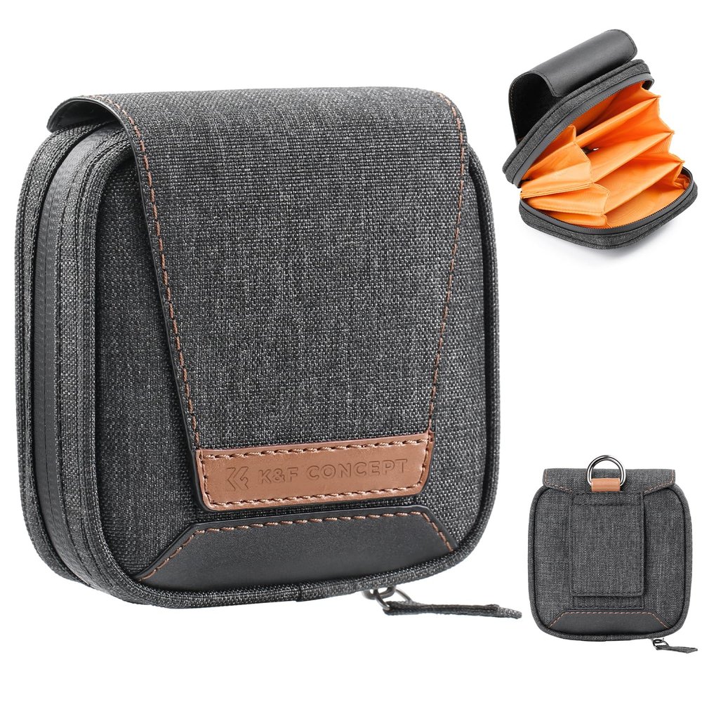 K&F CONCEPT 4 in 1 Basic Model Lens Filter Pouch Up to 95mm solar filter Pouch Case Camera Lens Filter Storage Wallet for ND UV CPL Filter Waterproof Filter Case