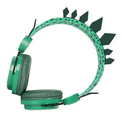 Mobestech Boy Girl Dinosaur Headset with Microphone Cute Cartoon Design Volume Limiting for Hearing for School and Travel Compatibility with Phones and Tablets