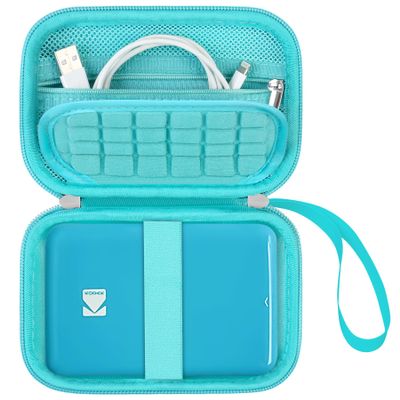 Supmay Hard Carrying Case for Kodak Step Instant Smartphone Photo Printer - Portable Mini Color Wireless Mobile Printer, Zipper Mesh Pocket for USB Cable, Photo Paper, Green
