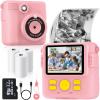 Instant Print Camera for Kids with 3 Rolls of Printer Paper, 1080P Toddler Digital Camera Toys for Age 3-12 with 32GB SD Card, Christmas & Birthday Gifts for 3 4 5 6 7 8 Year Old Girls & Boys (Pink) view 1