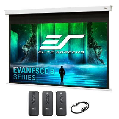 Elite Screens Recessed in-Ceiling Adjustable Vertical Drop Motorized Projector Screen, 110-INCH with Extra 12" Drop, 8K/4K Ultra HD Ready Fiberglass Reinforced, EB110HW3-E12