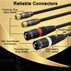 Dual XLR to 2 RCA Stereo Audio Cable 10 FT, Unbalanced 2 XLR to 2 RCA Male Interconnect Cable,Zinc Alloy Shell, OFC, Gold-Plated Plugfor Home Theater, Microphone, Speaker, Amplifiers, HiFi Systems view 2