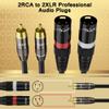 Dual XLR to 2 RCA Stereo Audio Cable 10 FT, Unbalanced 2 XLR to 2 RCA Male Interconnect Cable,Zinc Alloy Shell, OFC, Gold-Plated Plugfor Home Theater, Microphone, Speaker, Amplifiers, HiFi Systems view 3