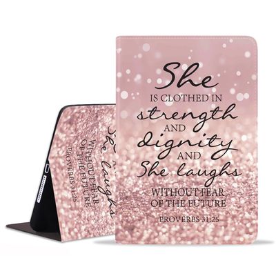 BXIKEOPIU Case for Samsung Galaxy Tab A 10.1 Inch 2019 Tablet (Model: SM-T510/T515/T517), Slim PU Leather Stand Folio Cover with Auto Sleep Wake, Bible Verse Proverbs 31:25