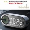 IHAO Portable Wireless Bluetooth Speakers 4 in 1 Multifunctional Soundbox Alarm Clock Mini FM Radio Mirror 4 Hours Playtime Handsfree, Ambient LED Light Speakers for Home, Outdoor, Travel-Black view 4