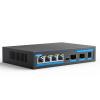 4-Port 2.5Gb PoE+ Switch add 2-Port 10Gb SFP+, TEROW Base-T 10G Ethernet, 60Gbps Switching Capacity, IEEE802.3af/at, Up to 30W, 65W,Desktop/Wall Mount, for AP & IP Cameras, Home,Gaming,Office view 1