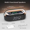 COLSUR Bluetooth Speaker with Wireless Charger, FM Radio, Dimmable LED Night Light, Stereo Sound Dual Wireless Speakers, 2500mAh Portable Speaker for Home Decoration, Bedroom, Office, Gift view 4