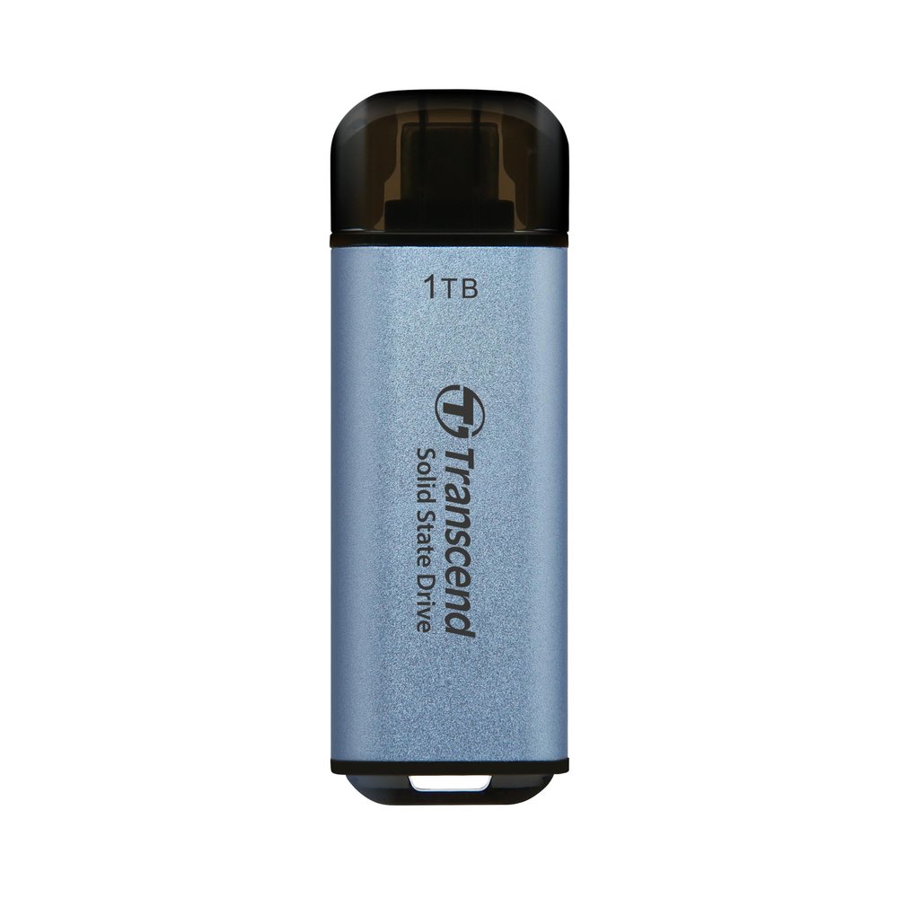 Transcend ESD300 1TB External SSD, Up to 1,050MB/s, Type C USB Drive for iPhone17,16,15, iPad&Mac/Pixel10/Tesla/Steam Deck/ROG Ally/MSI Claw/Android/PS5, Smart TV, USB 3.2 Gen2 Portable SSD- Sky Blue