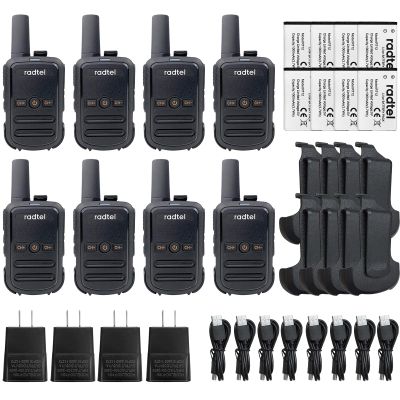 Radtel RT12 Rechargeable Walkie Talkies for Adults Long Range Handheld FRS Two Way Radio 16CH Handsfree VOX for Camping Hiking (8 Pack)